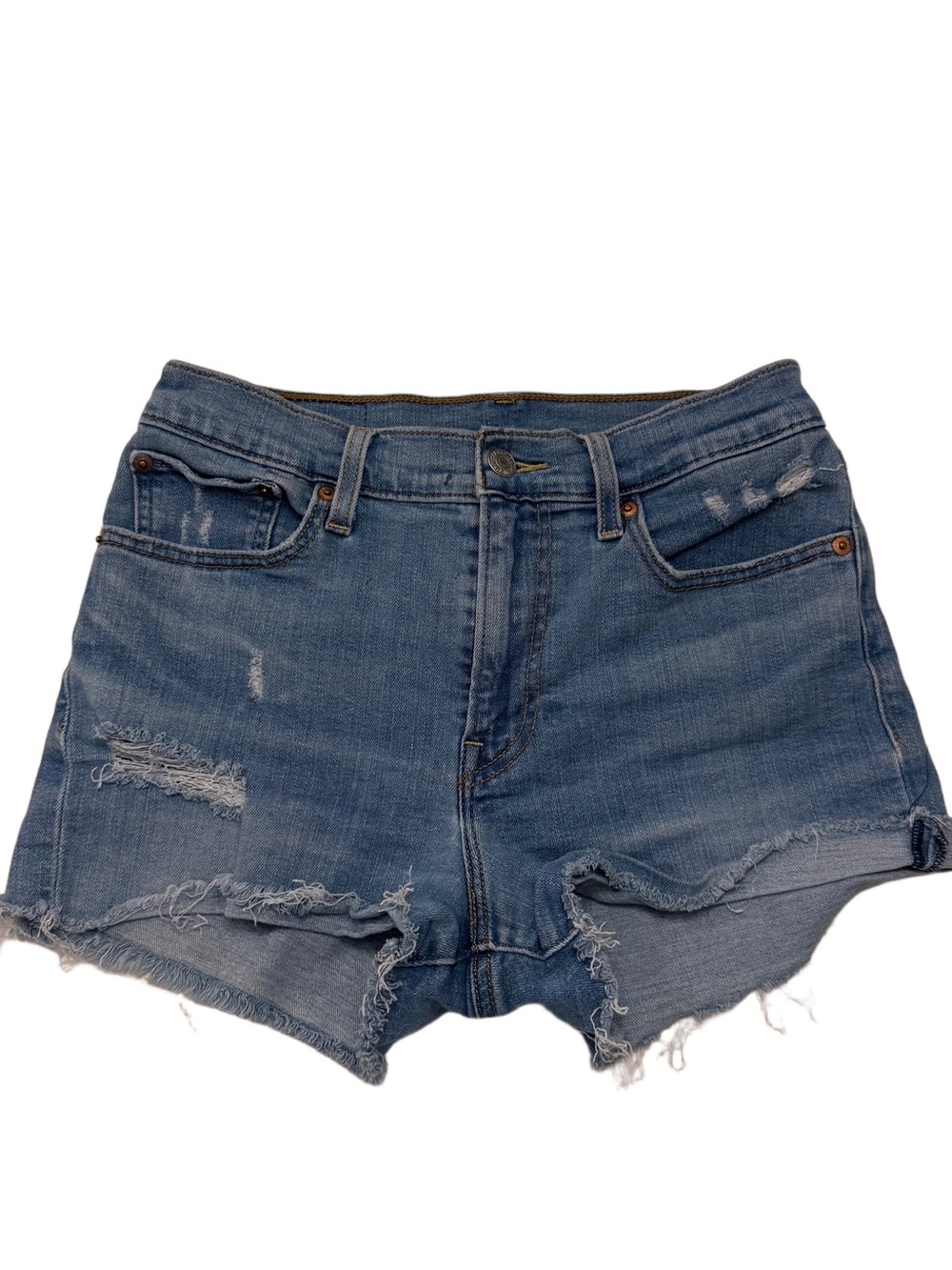 Levi's Blue Distressed Cutoff Denim Shorts